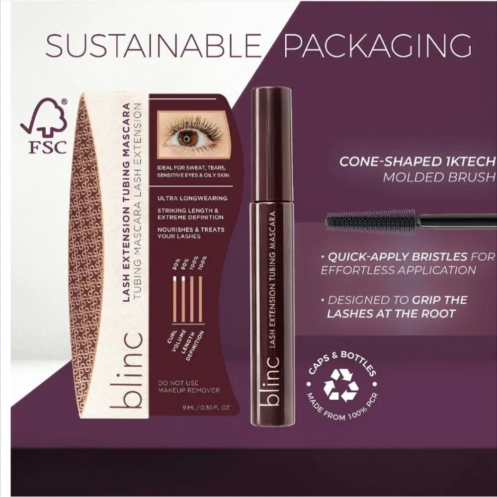 Blinc Lash Extension Tubing Mascara Black - Vegan, Clean, Sensitive Eyes NIB